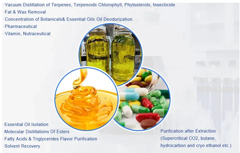 Glass Wiped Film Evaporator essential oil Glass Wiped Film Evaporator essential oil